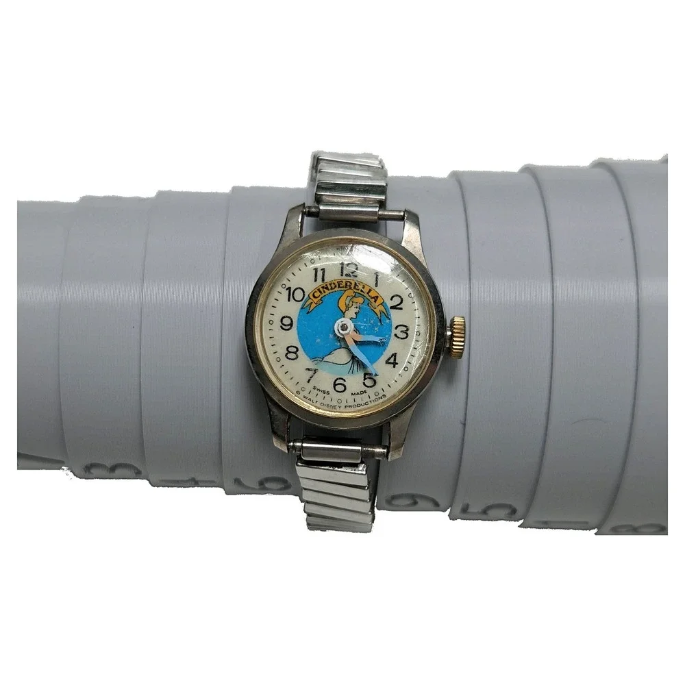 Vintage Walt Disney Productions Cinderella Swiss Made Manual Wind Watch Small